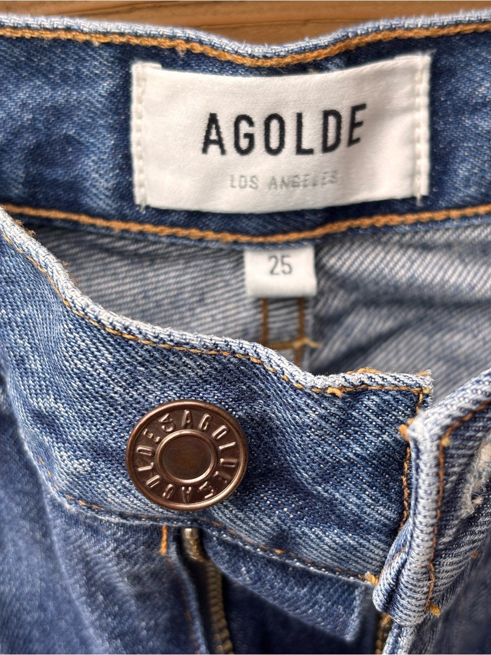AGOLDE Vintage High Rise Organic Cotton Straight Leg Jeans Waist 25